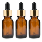 Amber Round Glass Dropper Bottle with Black Silicone Teat