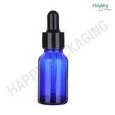 Blue Round Glass Dropper Bottle with Silicone Teat