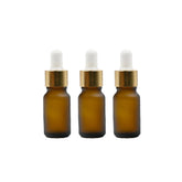 Amber Round Frosted Glass Dropper Bottle with White Silicone Teat