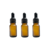 Amber Round Frosted Glass Dropper Bottle with Knurling Sleeve