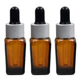 Amber Square Empty Glass Bottle with Silver Matte Slleve