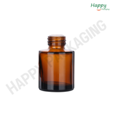 Amber Flat Shoulder Glass Dropper Bottle