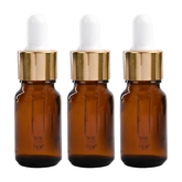 Amber Round Glass Dropper Bottle with White Silicone Teat