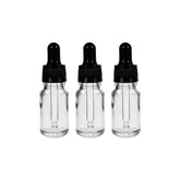 Clear Round Glass Dropper Bottle with Knurling Sleeve