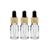 Clear Round Glass Dropper Bottle with Black Silicone Teat