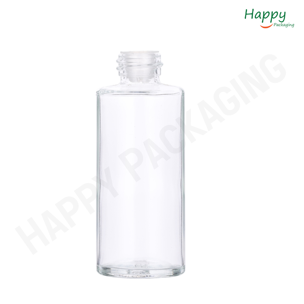 Clear Flat Shoulder Glass Dropper Bottle