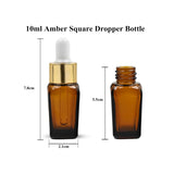 Amber Square Empty Glass Bottle with White Silicon Teat
