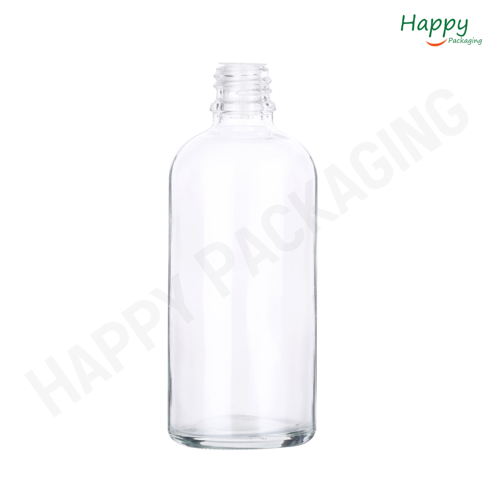 Clear Round Glass Dropper Bottle