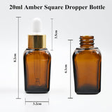 Amber Square Empty Glass Bottle with White Silicon Teat