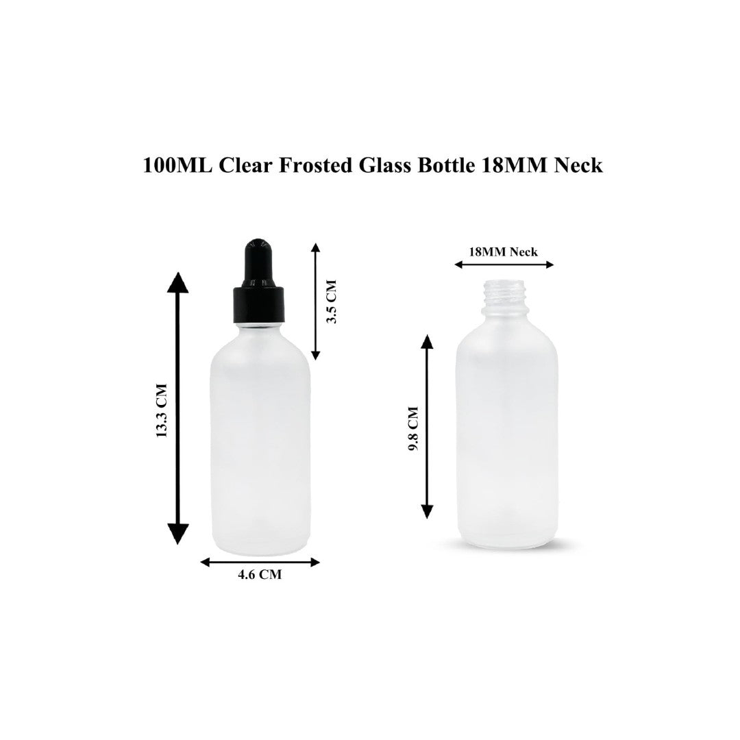 Clear Frosted Round Empty Glass Bottle with Smooth Sleeve