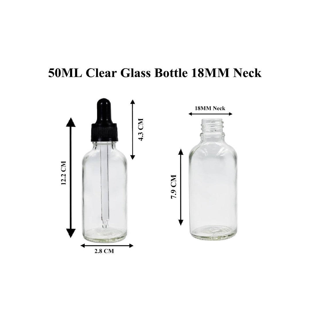 Clear Round Glass Dropper Bottle with Knurling Sleeve