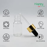 Clear Round Glass Dropper Bottle with Black Silicone Teat