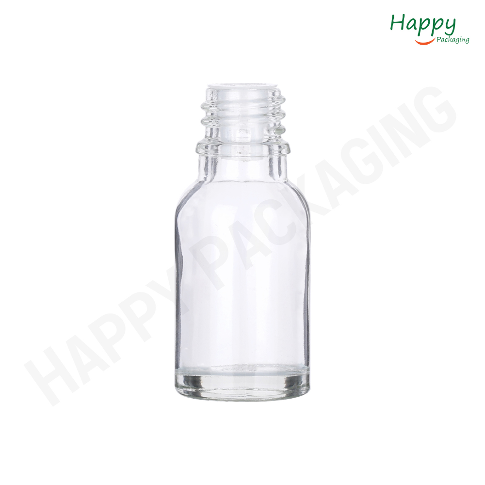 Clear Round Glass Dropper Bottle