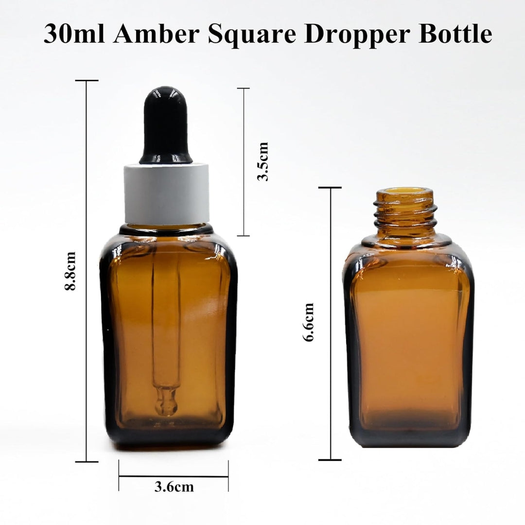 Amber Square Empty Glass Bottle with Silver Matte Slleve