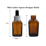 Amber Square Empty Glass Bottle with Silver Matte Slleve