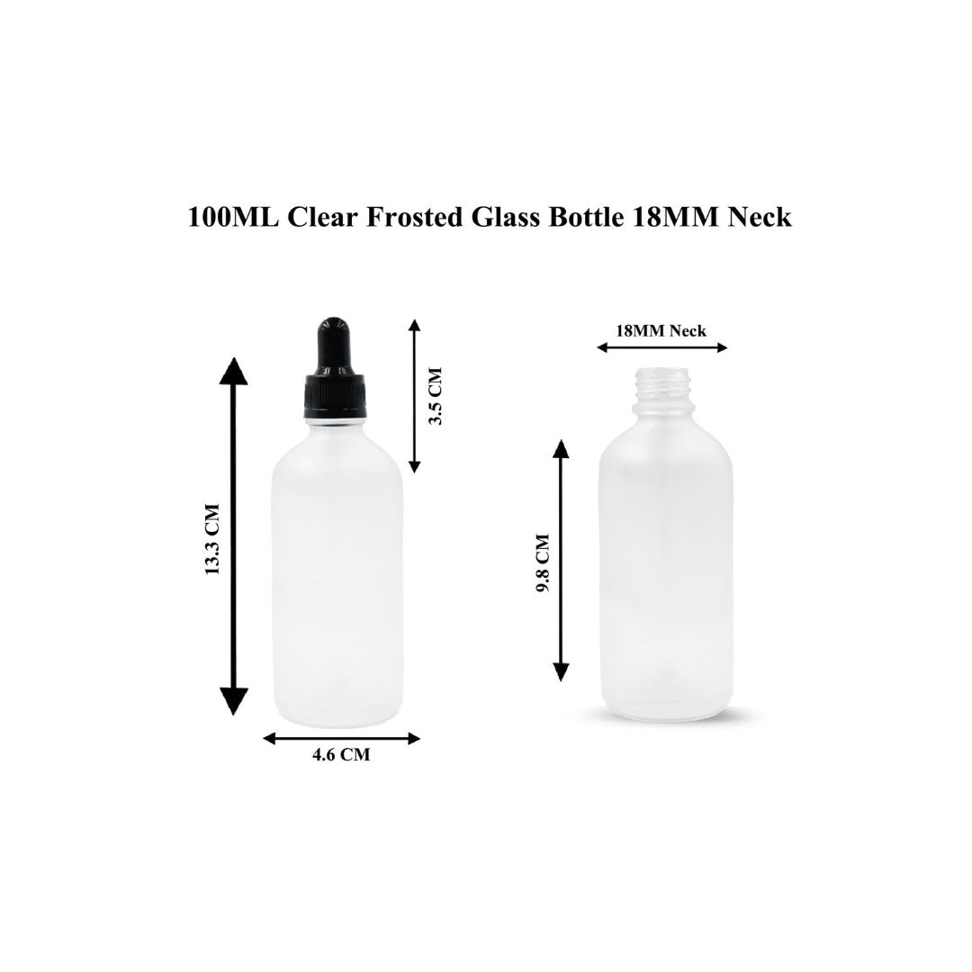 Clear Frosted Round Empty Glass Bottle with Knurling Sleeve
