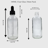 Clear Round Glass Dropper Bottle with Knurling Sleeve