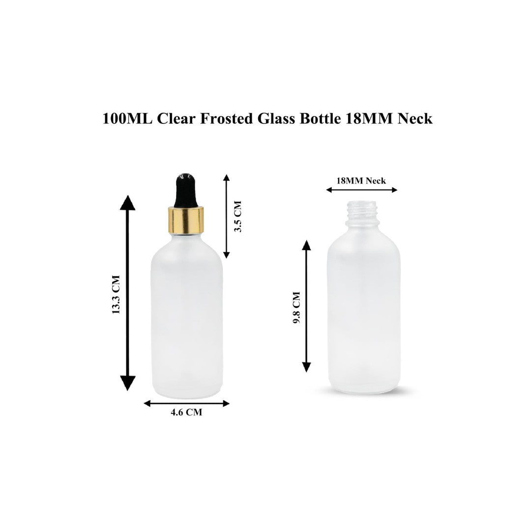 Clear Frosted Round Empty Glass Bottle with Black Silicon Teat