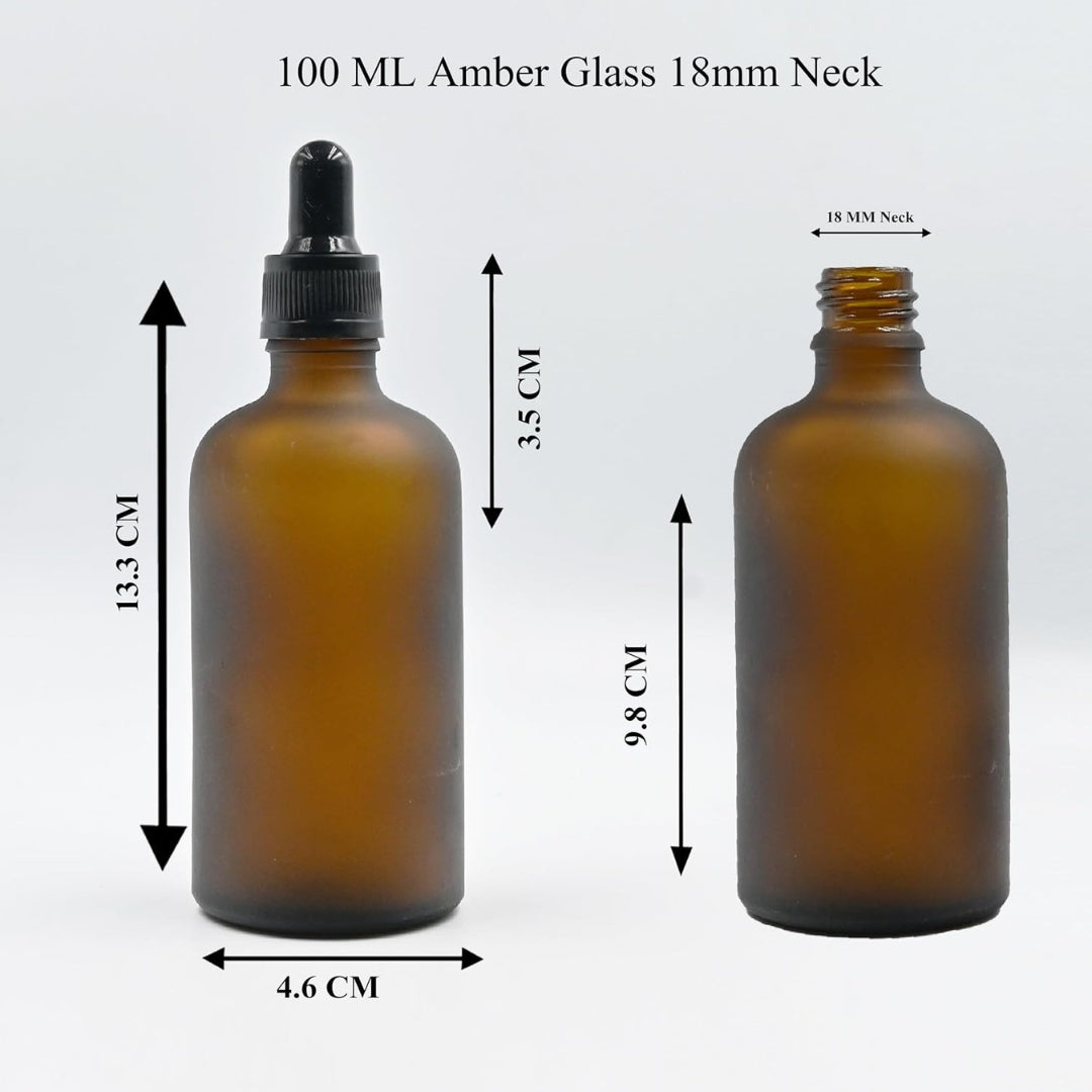 Amber Round Frosted Glass Dropper Bottle with Knurling Sleeve