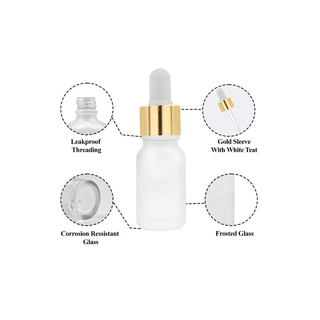 Clear Frosted Round Empty Glass Bottle with White Silicon Teat