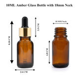 Amber Round Glass Dropper Bottle with Black Silicone Teat