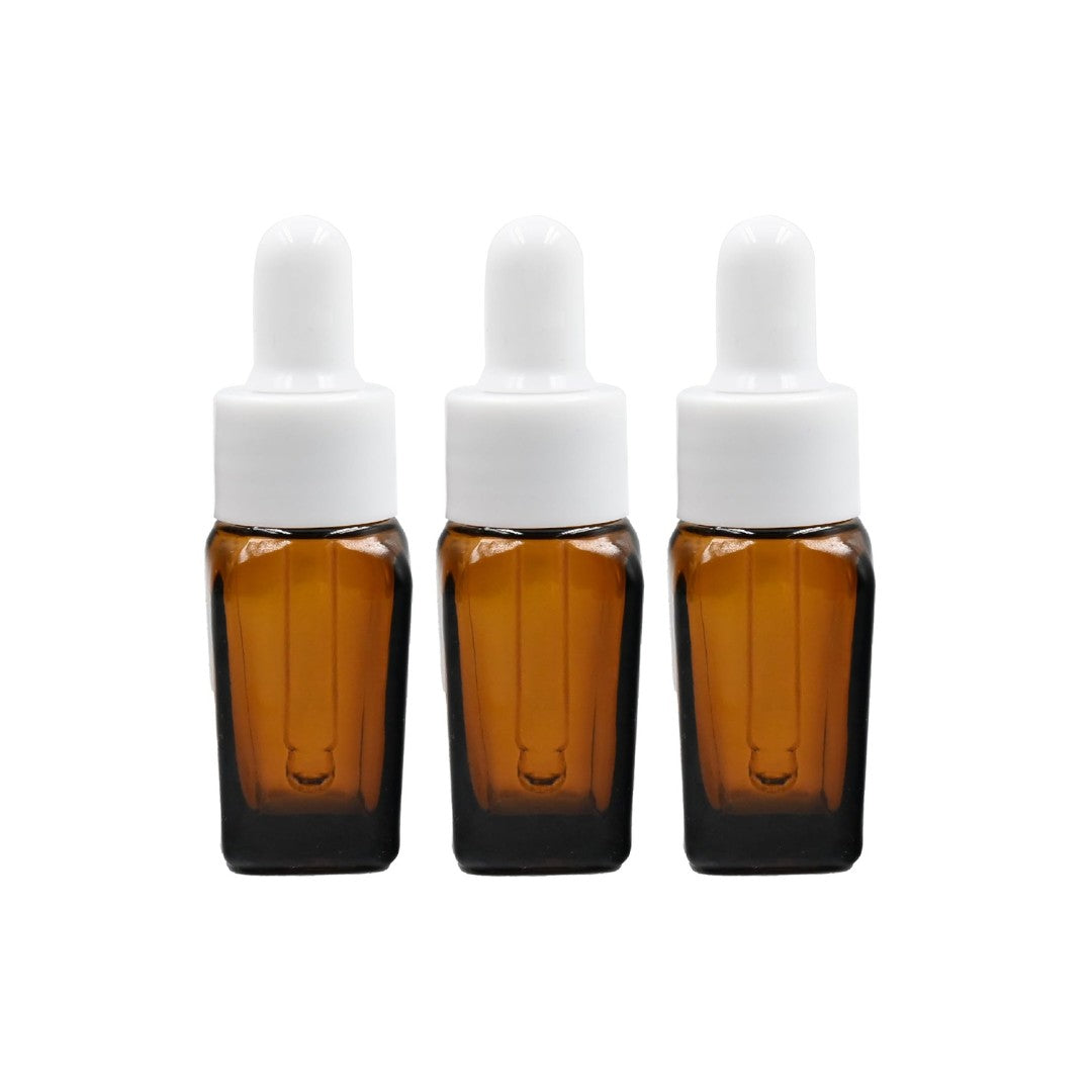 Amber Square Empty Glass Bottle with Smooth Sleeve