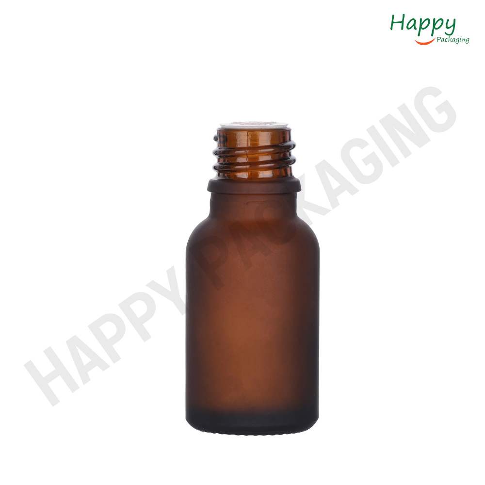 Amber Frosted Glass Dropper Bottle