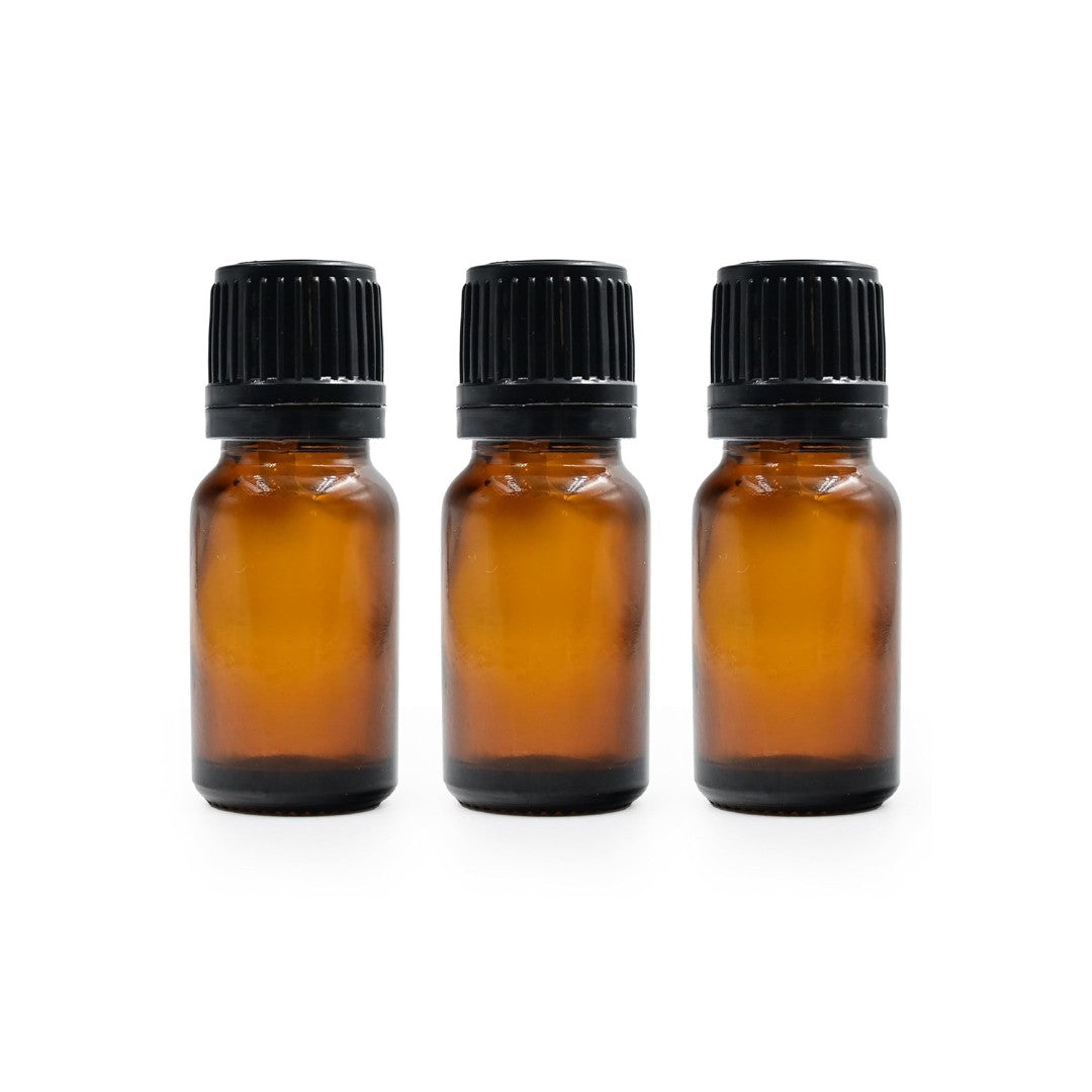 Amber Round Glass Dropper Bottle with Knurling Sleeve & Euro Plug