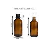 Amber Round Glass Dropper Bottle with Knurling Sleeve & Euro Plug