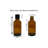 Amber Round Empty Glass Bottle With Knurling Screw cap & Inner plug