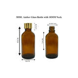 Amber Round Empty Glass Bottle With Screw cap and Inner plug