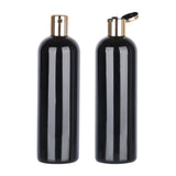 Black Empty Round PET Bottles With Black Flip Top Cap