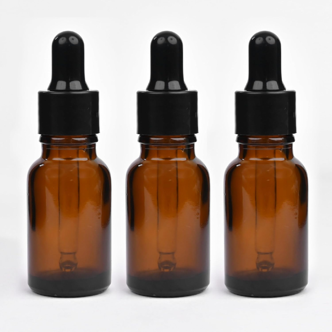 Amber Round Glass Dropper Bottle with Smooth Silicon Sleeve