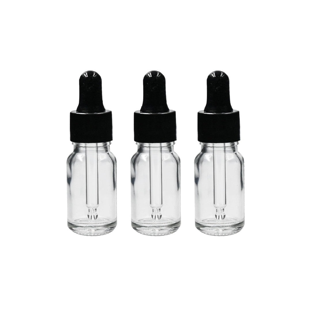 Clear Round Glass Dropper Bottle with Sleeve and Teat