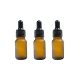 Amber Round Frosted Glass Dropper Bottle with Knurling Sleeve