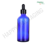 Blue Round Glass Dropper Bottle with Silicone Teat
