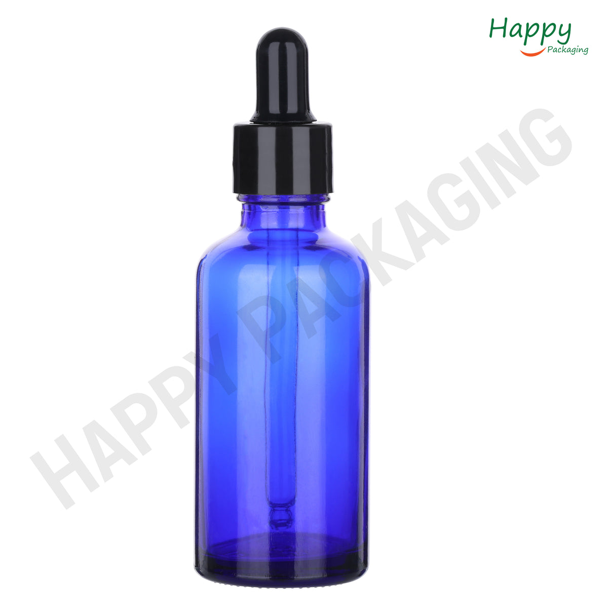 Blue Round Glass Dropper Bottle with Silicone Teat