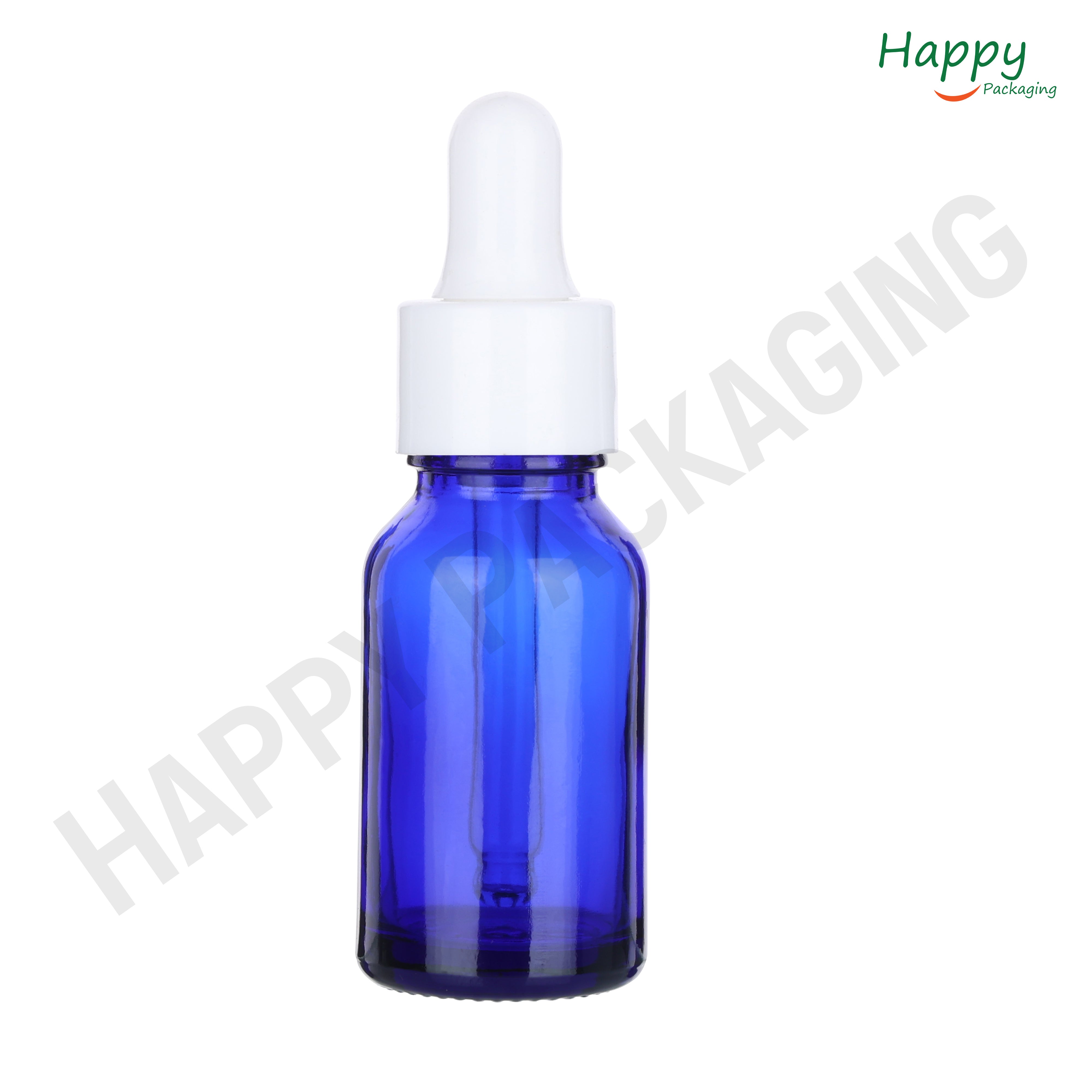 Blue Round Glass Dropper Bottle with Silicone Teat