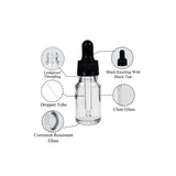Clear Round Glass Dropper Bottle with Knurling Sleeve