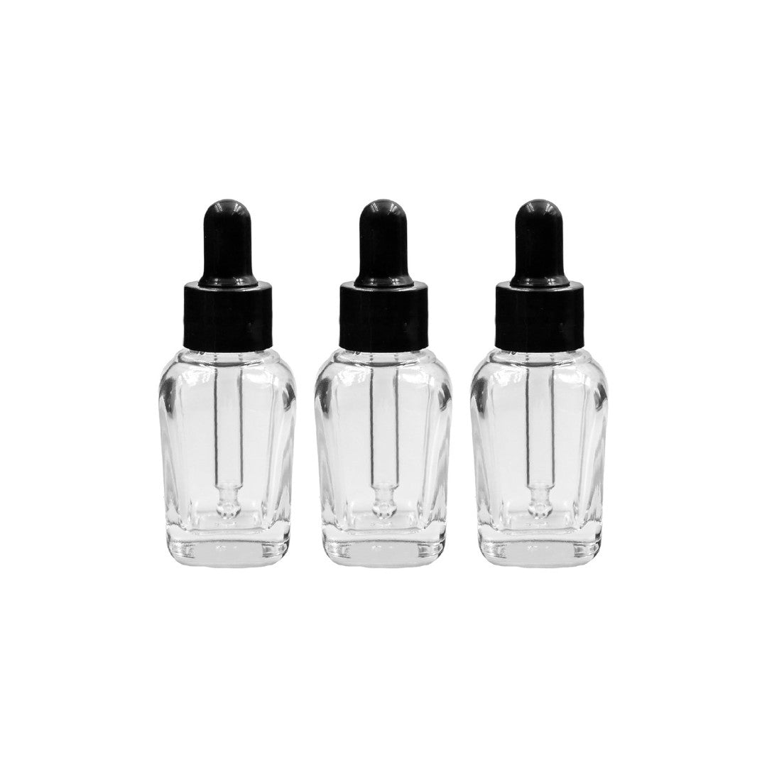 Clear Round Glass Dropper Bottle with Smooth Sleeve