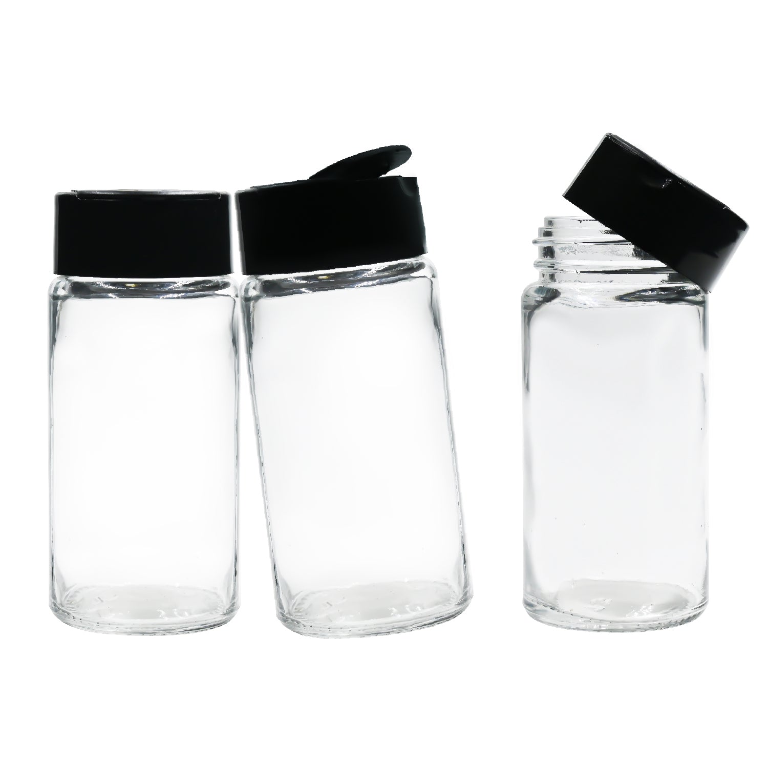 Salsa Glass jar with Air Tight Black Lid for Kitchen Dried Masla Storage Jar