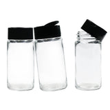 Salsa Glass jar with Air Tight Black Lid for Kitchen Dried Masla Storage Jar