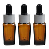 Amber Square Empty Glass Bottle with Silver Matte Slleve