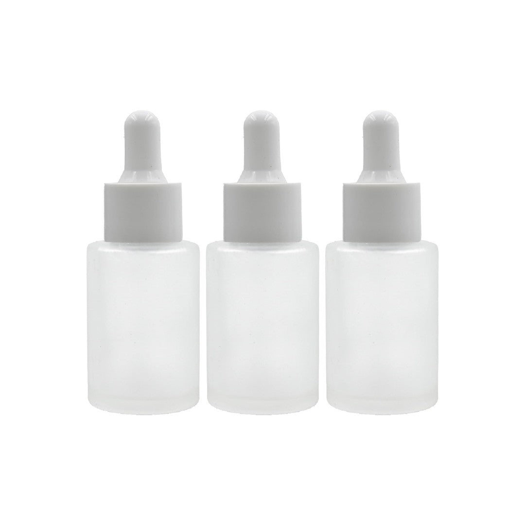 Clear Frosted Flat Shoulder Square Empty Glass Bottle | Smooth Sleeve