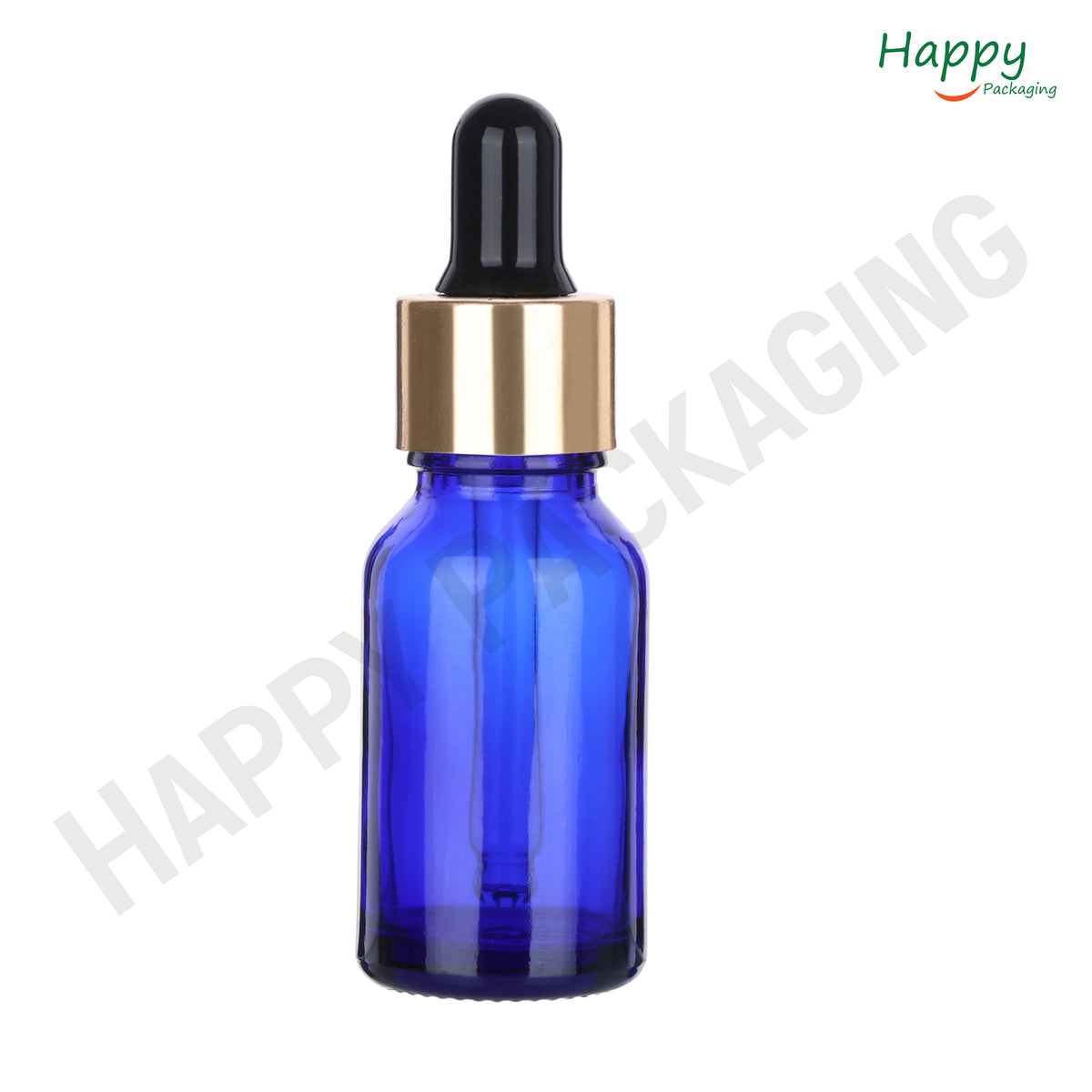 Blue round Glass Dropper Bottle with Smooth Silicon Sleeve