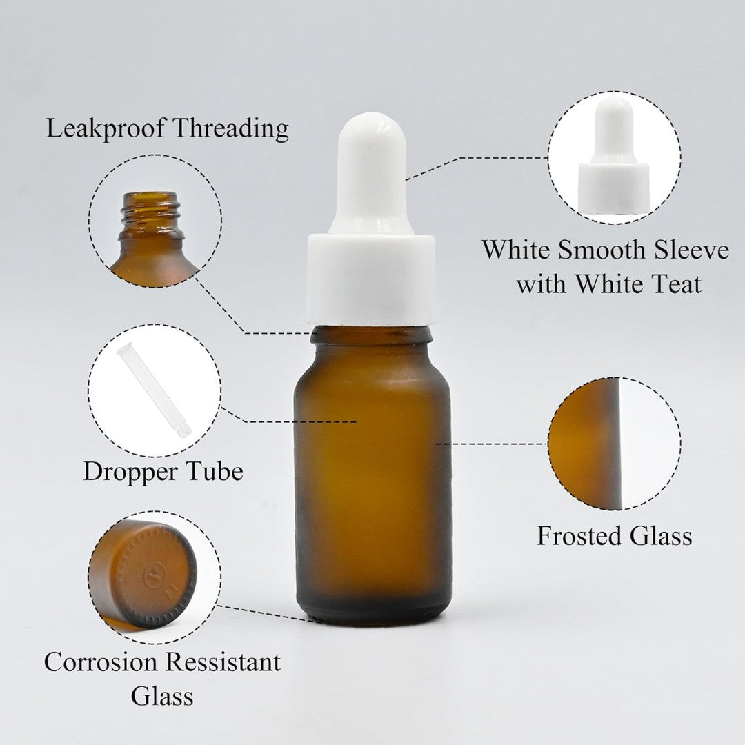 Amber Round Frosted Empty Glass Bottle with Smooth Sleeve