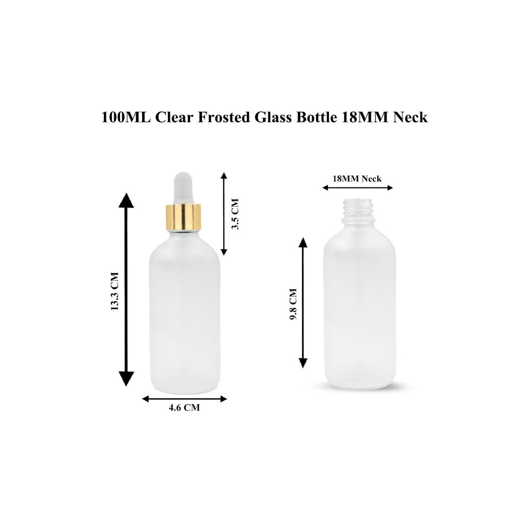 Clear Frosted Round Empty Glass Bottle with White Silicon Teat