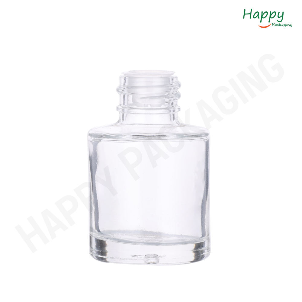 Clear Flat Shoulder Glass Dropper Bottle