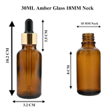 Amber Round Glass Dropper Bottle with Black Silicone Teat