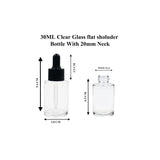 Clear Flat Shoulder Round Empty Glass Bottle with Smooth Sleeve